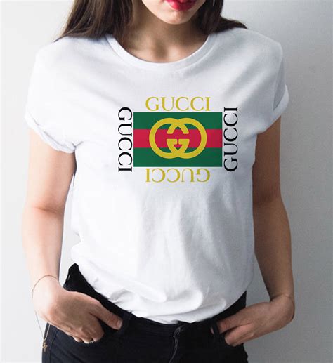 gucci lady t shirt|vintage Gucci logo t shirt.